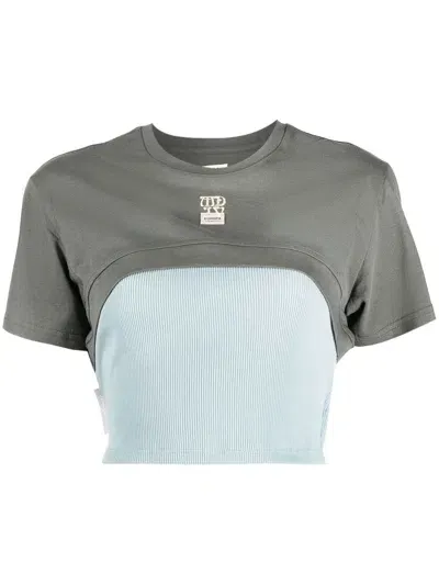 Musium Div. Layered Cropped T-shirt In Green