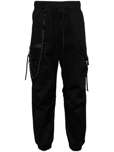 Musium Div. Logo-patch Tapered Trousers In Black