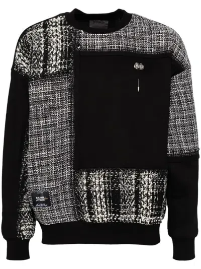 Musium Div. Multi-pattern Patchwork Sweatshirt In Black