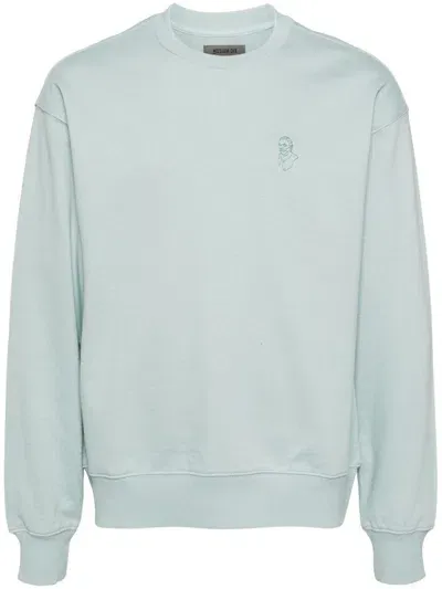 Musium Div. Tonal Embroidered Back Sweatshirt In Blue