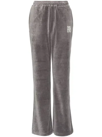 Musium Div. Velvet Track Pants In Grey