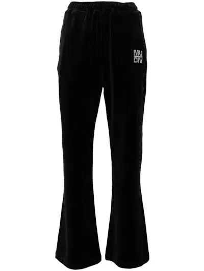 Musium Div. Velvet Trousers In Schwarz