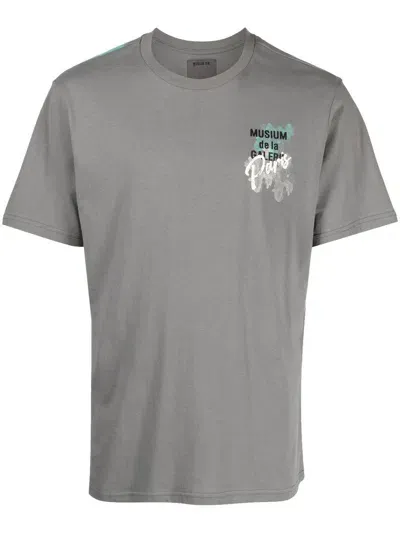 Musium Div. T-shirt Mit Aquarell-optik In Grey