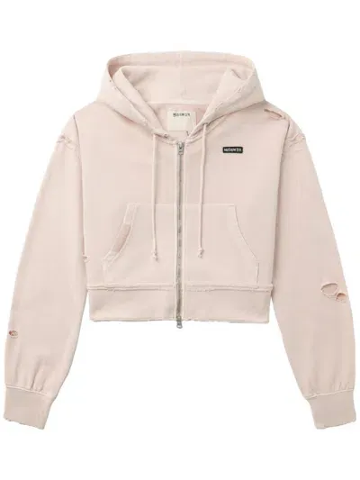 Musium Div. Zip-up Cotton Hoodie In Pink