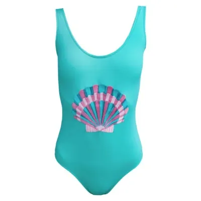 My Pair Of Jeans Women's Pink / Purple / Green Seashell Embroidered Swimsuit In Blue