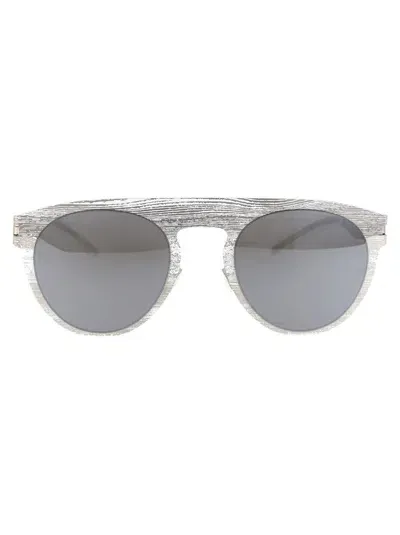 Mykita Sunglasses In 354 Silver White Pine Brown Flash