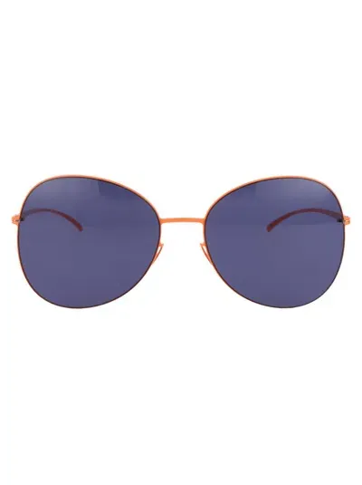 Mykita X Maison Margiela Round Frame Sunglasses In Orange