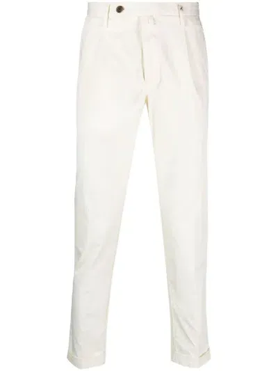 Myths Logo-tag Tapered Trousers In White