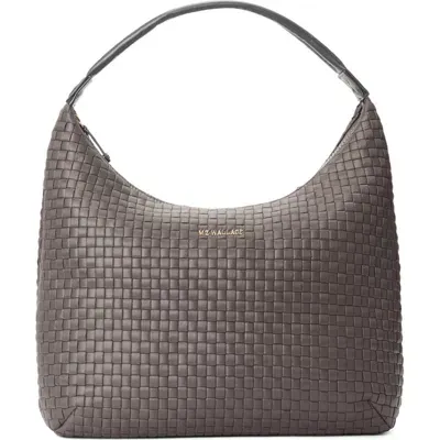 Mz Wallace Large Woven Nylon Shoulder Bag In Brown