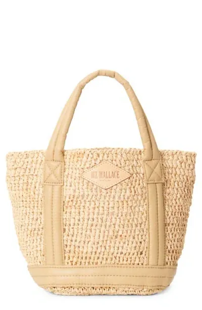 Mz Wallace Mini Raffia Tote In Raffia/camel