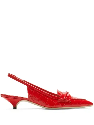 N°21 30mm Bow Slingback Pumps In Red