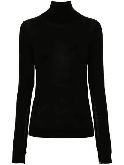 N°21 Beaded-logo Sweater In Black