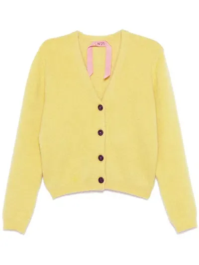 N°21 Brushed Cardigan In Yellow