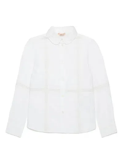 N°21 Kids' Checked Cotton Shirt In White