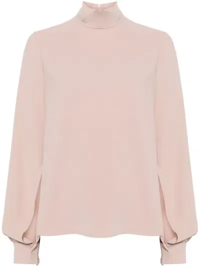 N°21 Puff-sleeves Crepe Blouse In Neutrals