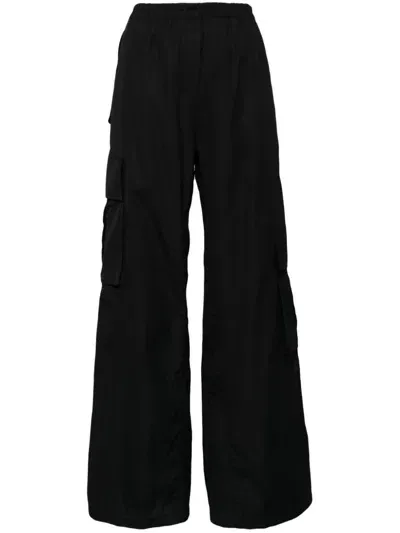 N°21 High-waisted Cotton Cargo Trousers In Blue