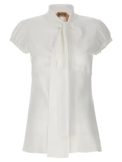 N°21 Lavaliere Silk Blouse In Cream