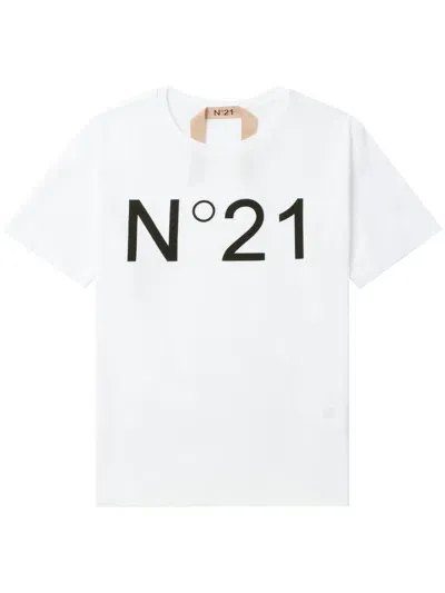 N°21 Logo-printed T-shirt In 1101 Bianco Ottico