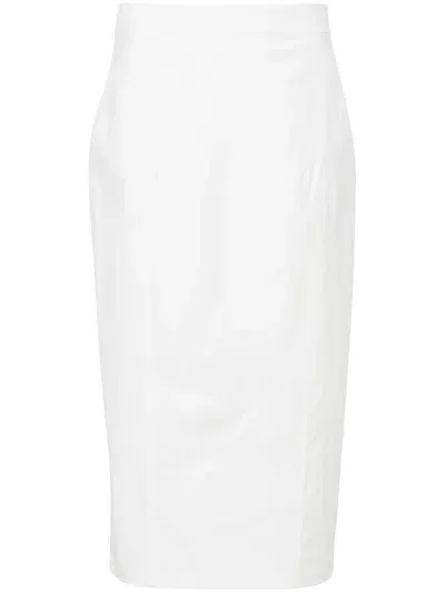 N°21 Panelled Midi Skirt In 1105 Ecru`