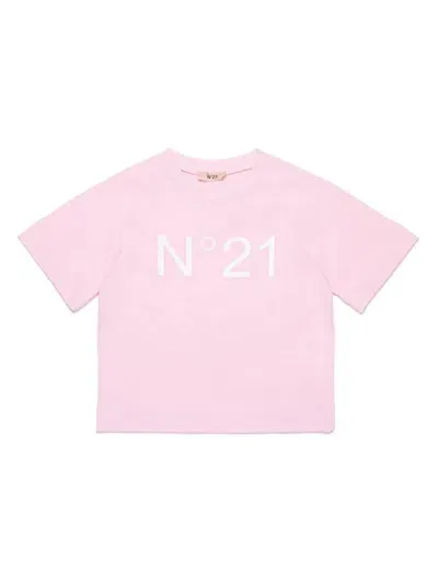 N°21 Kids' Logo-print Cotton T-shirt In Pink