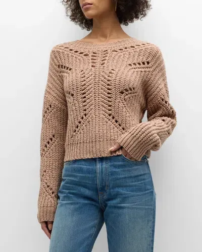 Naadam Pointelle-knit Cotton Sweater In Sand