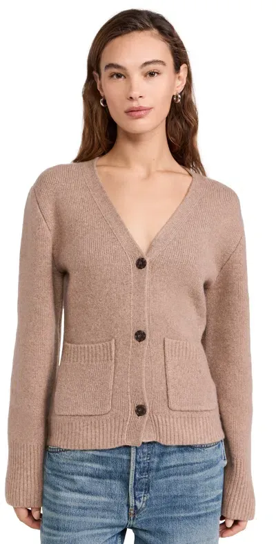 Naadam Ultra Luxe Cashmere Slim Cardigan Heathered Brown