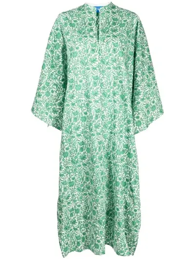 Nackiyé Joyce Floral-print Poncho In Green