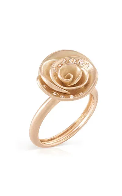 Nada Ghazal Rose Mini 18k Yellow Diamond  Ring In Gold