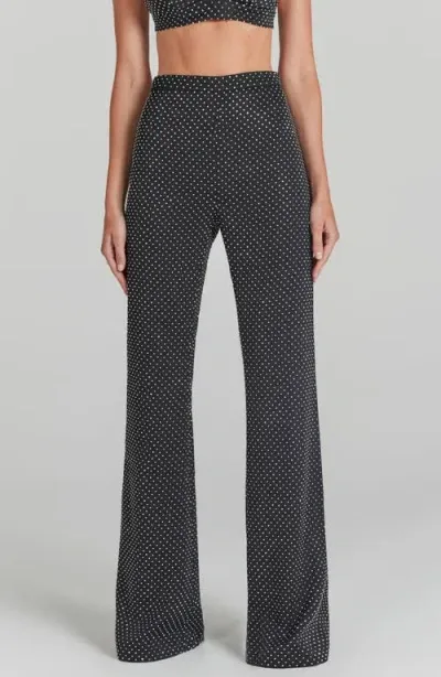 Nadine Merabi Kira Rhinestone Detail Pants In Black