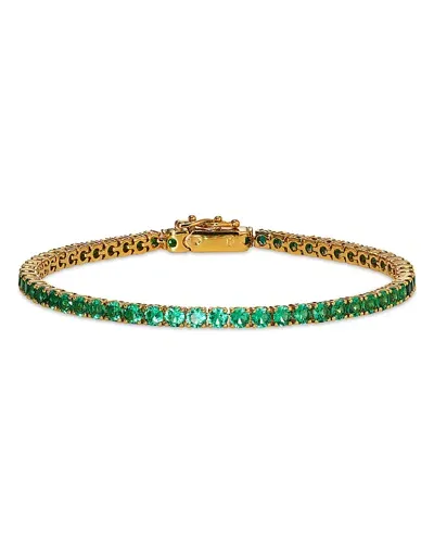 Nadri Green Cubic Zirconia Ombre Tennis Bracelet In Gold