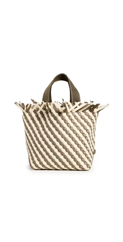 Naghedi Havana Striped Small Tote Carrara