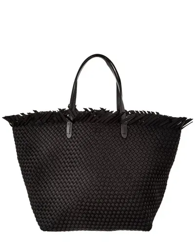 Naghedi Interlock-weave Frayed Tote Bag In Black