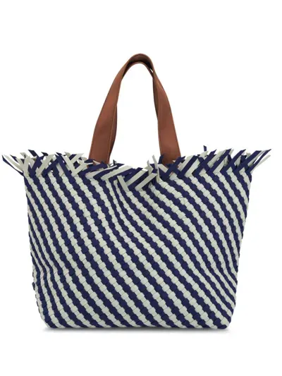 Naghedi Havana Medium Tote Striped Venice In Blue