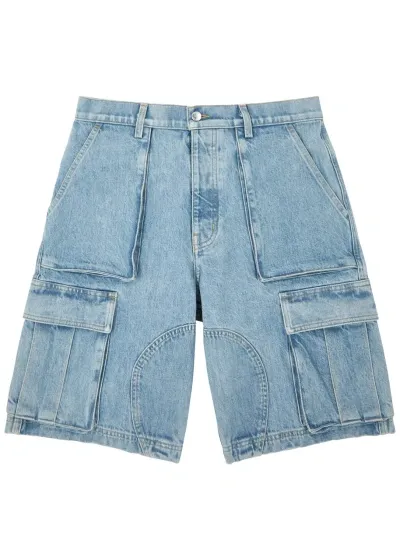 Nahmias Denim Cargo Shorts In Light Blue