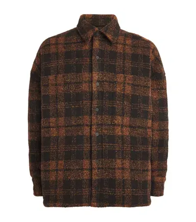 Nahmias Padded Plaid Shirt In Brown