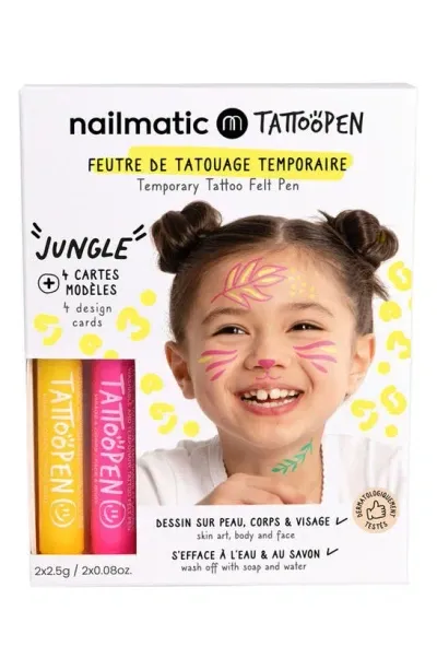 Nailmatic Kids' Tattoopen Jungle Temporary Tattoo Felt Pen Kit In Multi