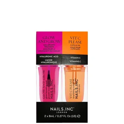 Nails Inc Glow And Grow & Vit C Please Mini Nail Treatment Duo In White