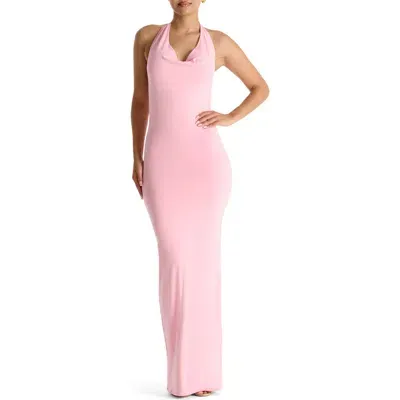 Naked Wardrobe Make 'em Halter Maxi Dress In Pink