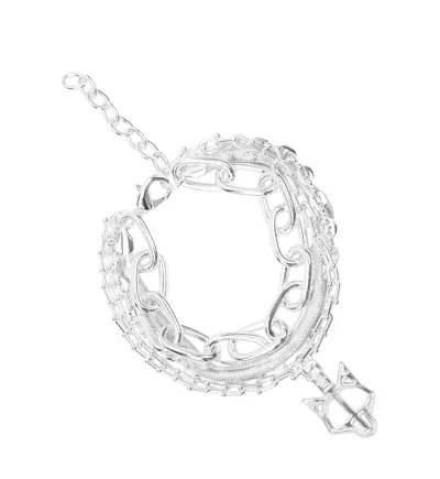 Naked Wolfe Anklet Silver Chain In Metallic