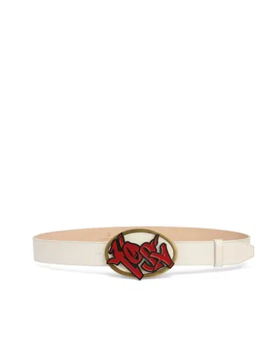 Naked Wolfe Man Kosa Belt White Leather In Neutral