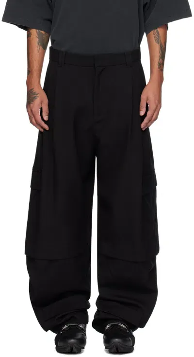 Namesake Black Cassell Layered Cargo Pants In Euphoric Black