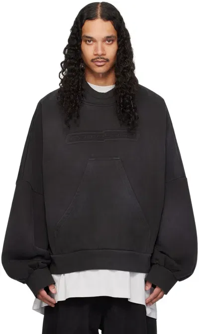 Namesake Black Ports Washed Pop-up Hoodie In Charcoal Grey