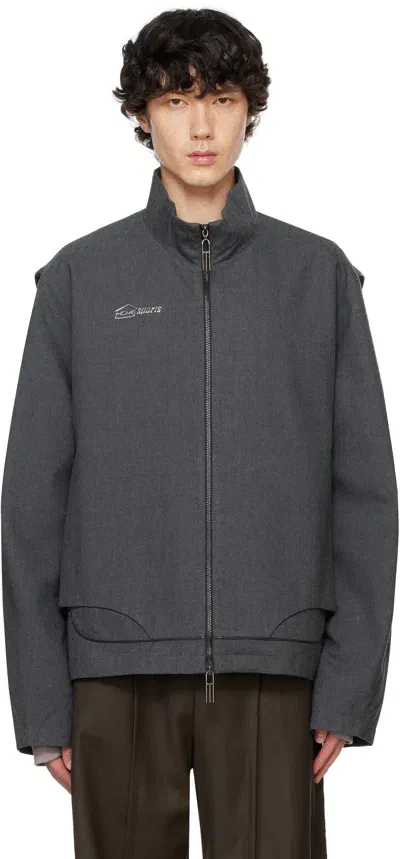 Namesake Gray Garnett Track Jacket In Charcoal Grey