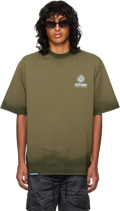 Namesake Khaki Sava Stained Oversized Estate T-shirt In Dark Olive