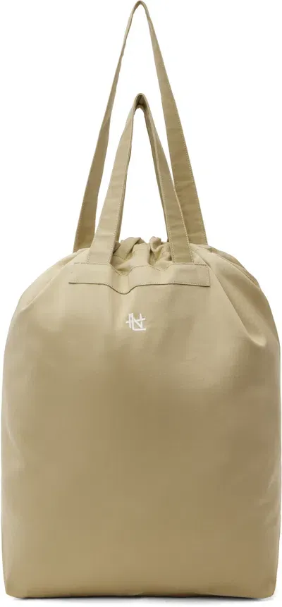 Nanamica Beige Chino Tote In Kk Khaki