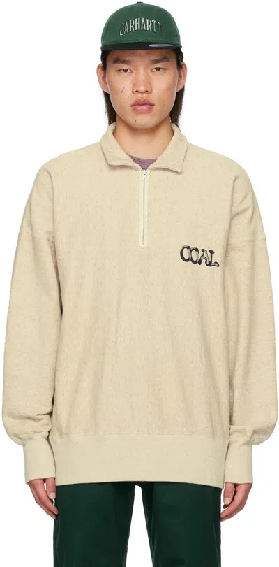 Nanamica Beige Half-zip Sweatshirt In Ec Ecru