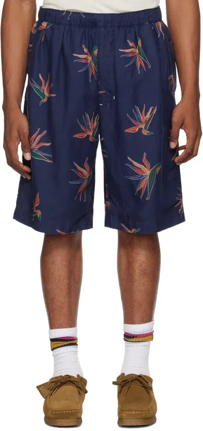 Nanamica Navy Aloha Shorts In N Navy