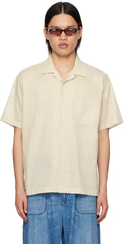 Nanamica Off-white Open Collar Shirt In Na Natural