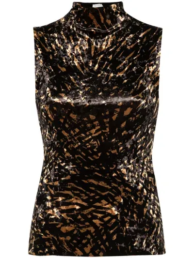 Nanushka Animal-pattern Top In Black