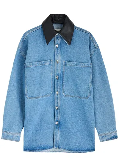 Nanushka Beaux Denim Overshirt In Blue